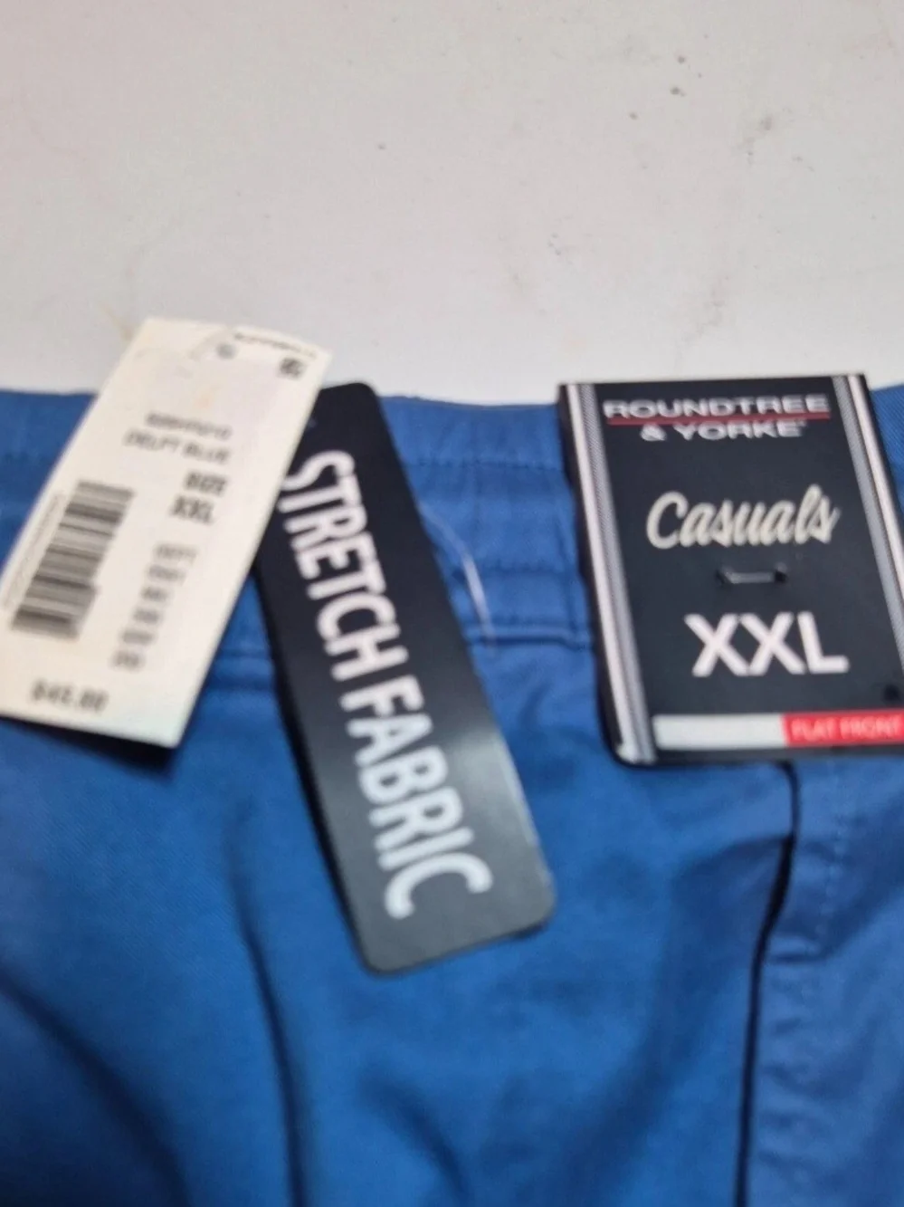 Roundtree & Yorke Casuals Size XXL Men's Stretch Fabric Shorts Blue Cotton 09